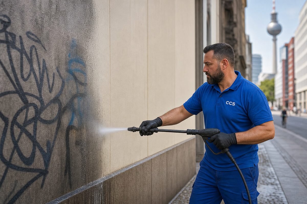 Graffitientfernung in Berlin durch Casa Clean Solution – professionelle Gebäudereinigung im Einsatz