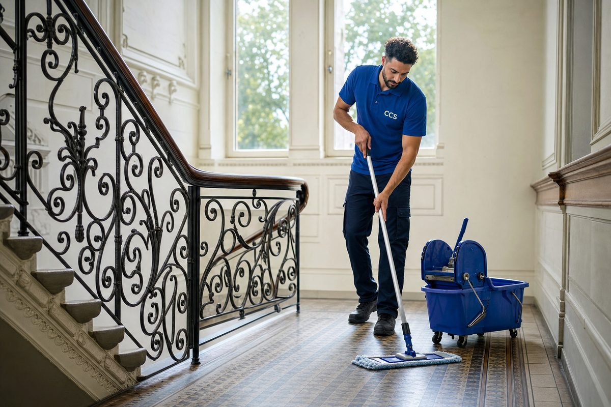 Treppenhaus- & Aufgangsreinigung in Berlin durch Casa Clean Solution – professionelle Gebäudereinigung im Einsatz