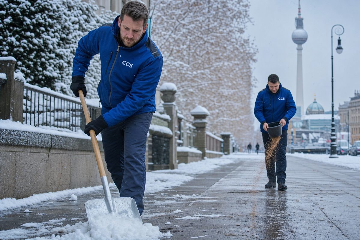 Winterdienst & Außenanlagenpflege in Berlin durch Casa Clean Solution – professionelle Gebäudereinigung im Einsatz